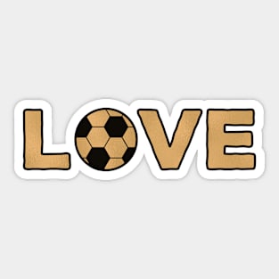 Soccer Love Gold Sticker